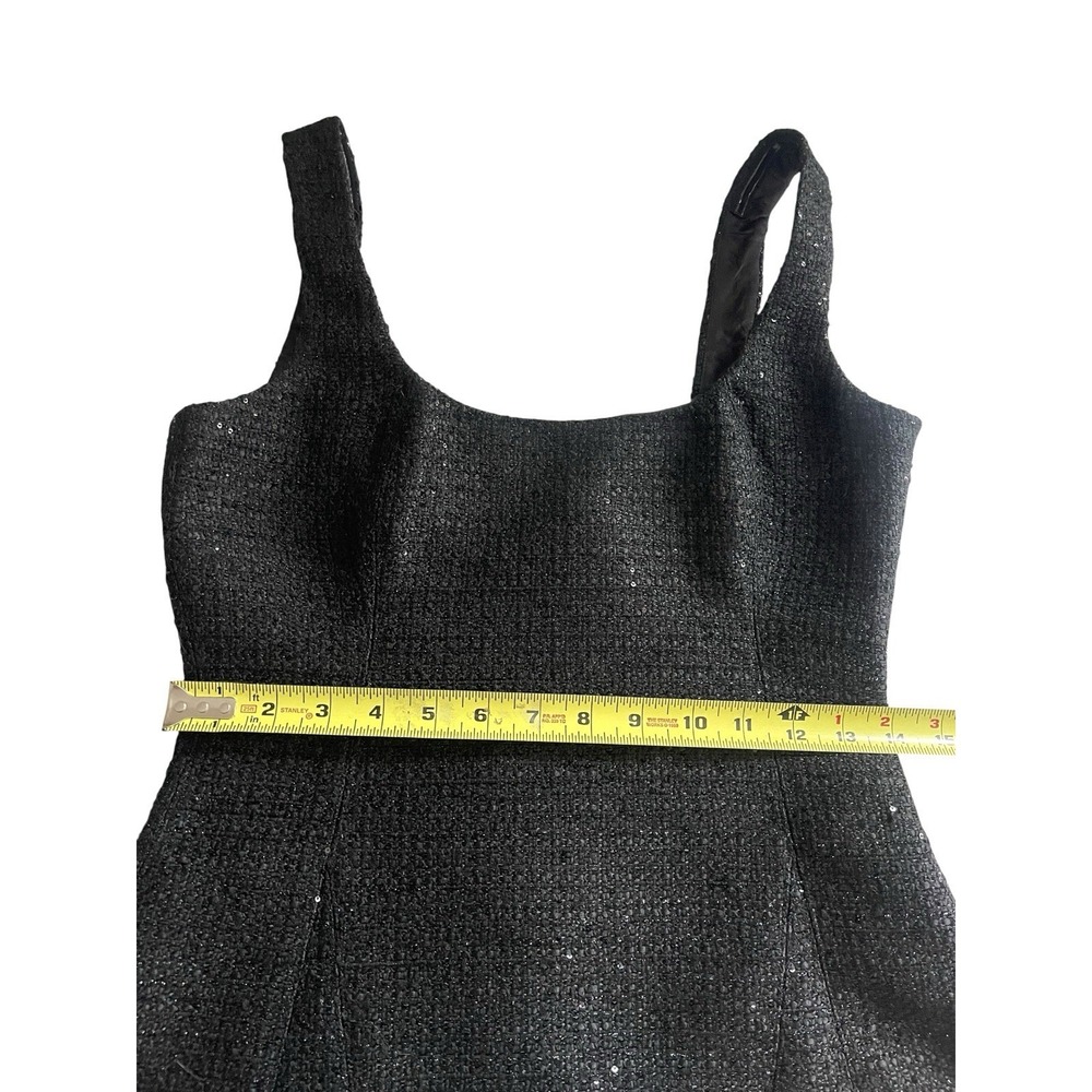 NWT Meshki Black Beth Tweed Mini Dress Wool Blend Sparkly Sz XS LBD Old Money - Picture 14 of 15